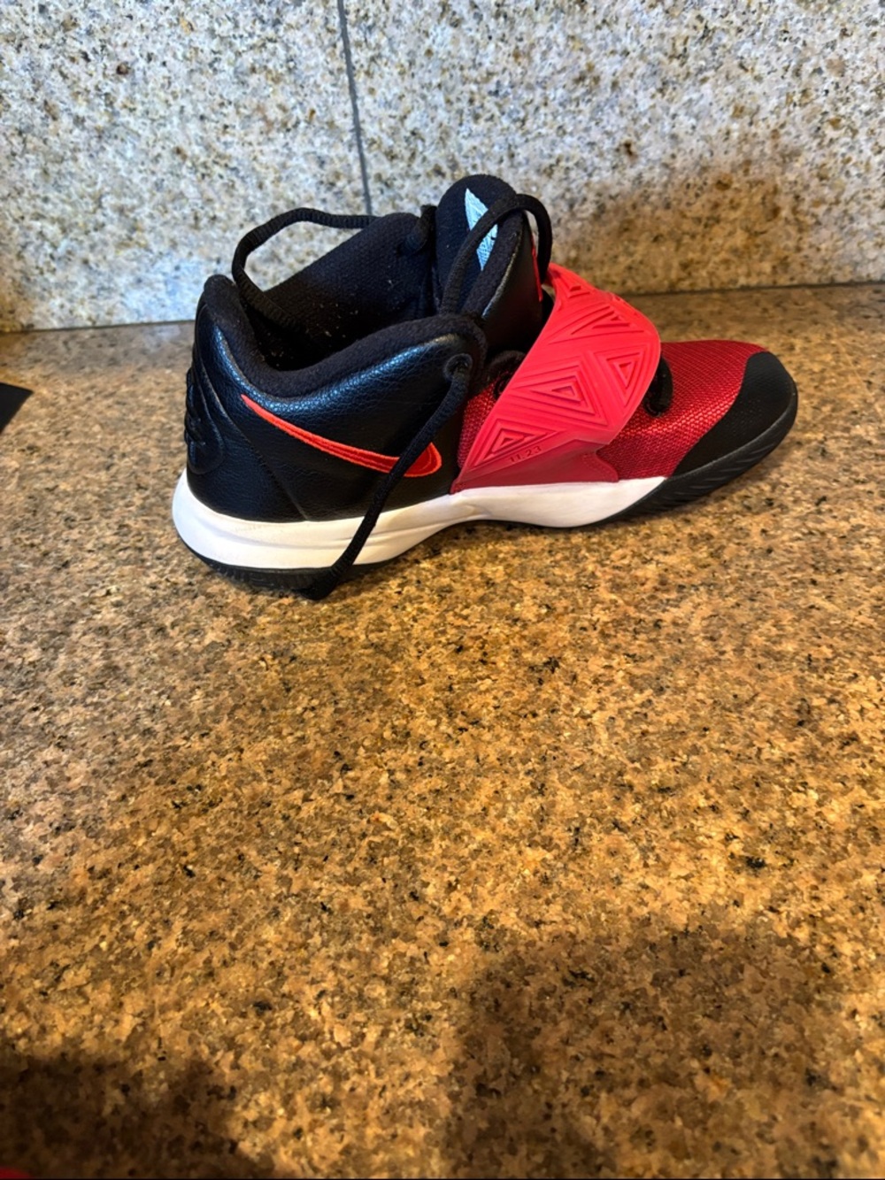 Nike Kids Red and Black Low-Top Basketball Sneakers - Picture 8 of 11